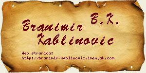 Branimir Kablinović vizit kartica